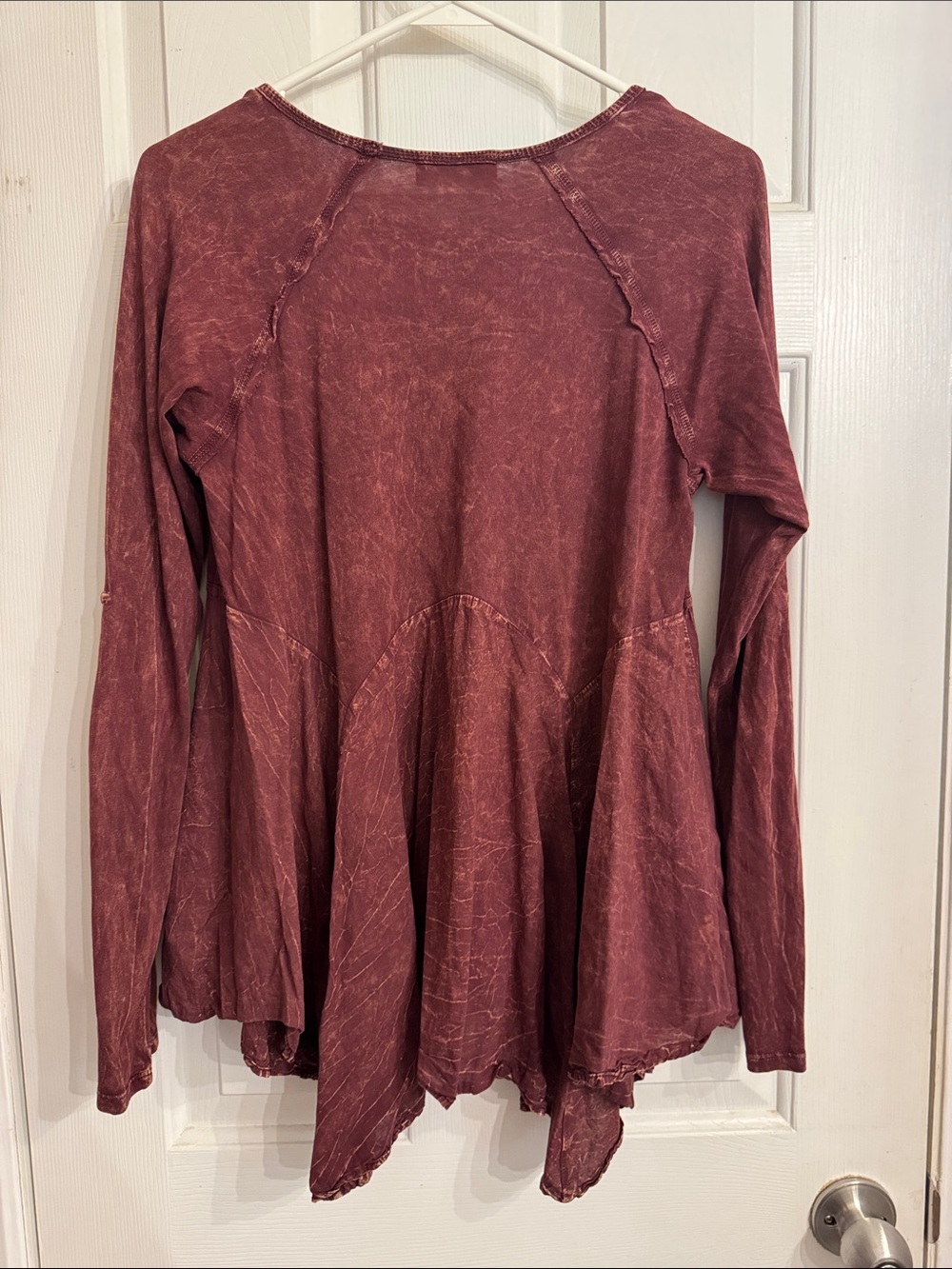 Altar'd State Dusty Mauve Washed Long Sleeve Swing Top - Picture 3 of 3